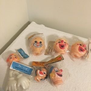 Vintage Wangs & Fibre Craft Clown Heads & Hands Lot of 7 NIP